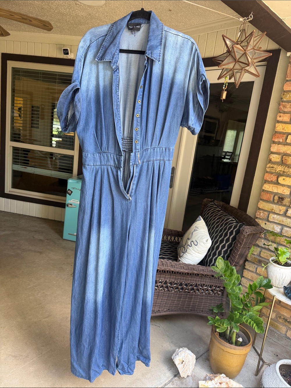 Relaxed Chambray Maxi Dress - Blue